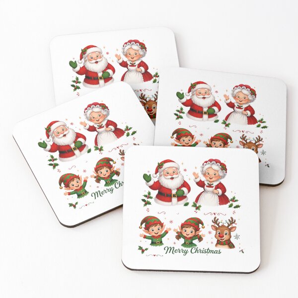 Item preview, Cute Santa Mrs Claus Elves and Reindeer Family Merry Christmas  designed and sold by Clean Print Goods.