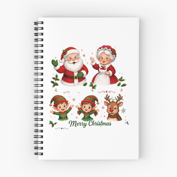 Item preview, Cute Santa Mrs Claus Elves and Reindeer Family Merry Christmas  designed and sold by Clean Print Goods.