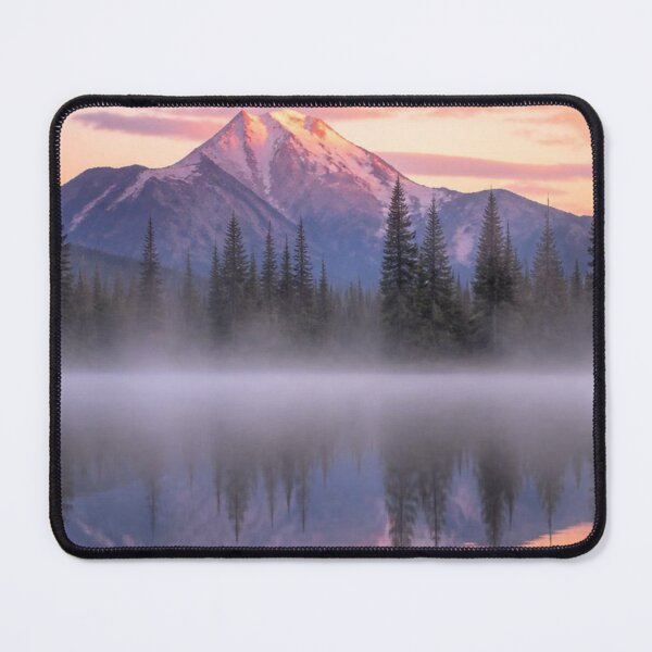 Item preview, Misty Alpine Lake Mountain Reflection Pastel Sunset designed and sold by Broken143.