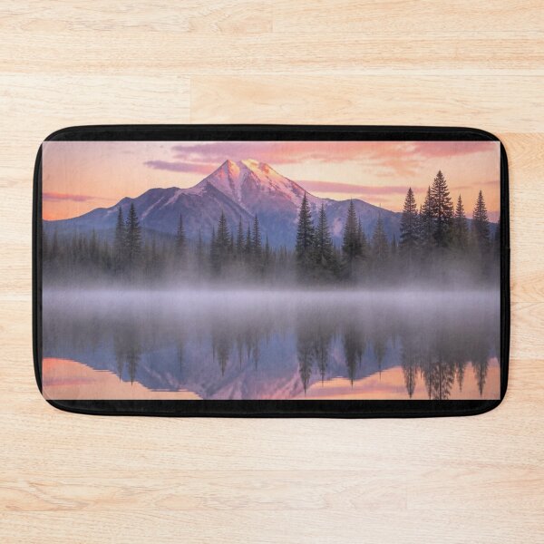 Item preview, Misty Alpine Lake Mountain Reflection Pastel Sunset designed and sold by Broken143.