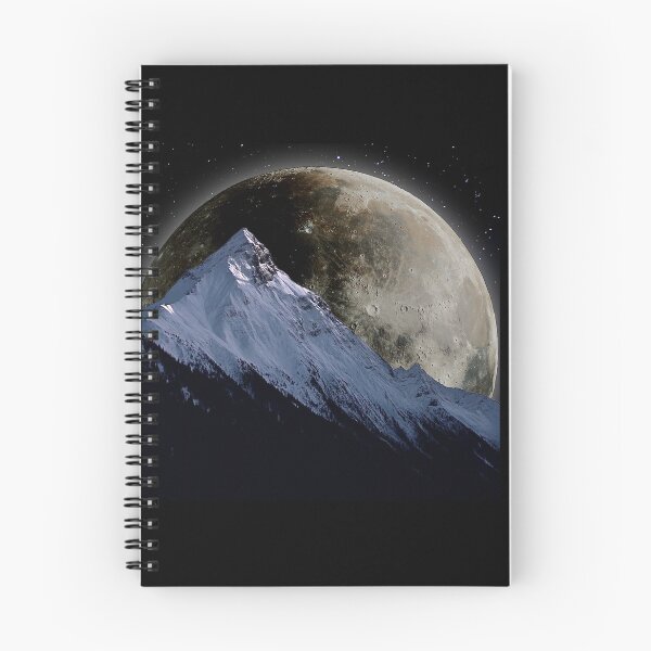Item preview, majestic snowy mountain and Giant full moon  designed and sold by FahdSpaceArt.