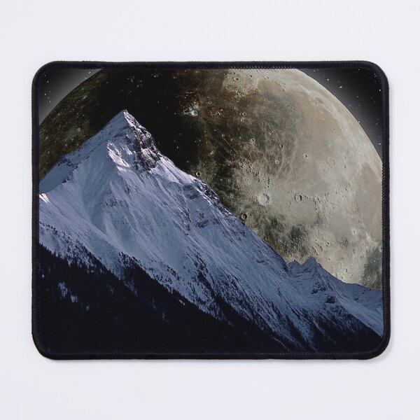 Item preview, majestic snowy mountain and Giant full moon designed and sold by FahdSpaceArt.