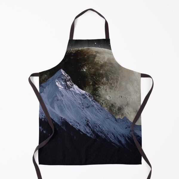 Item preview, majestic snowy mountain and Giant full moon  designed and sold by FahdSpaceArt.