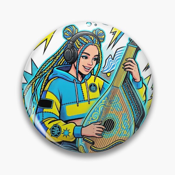 Item preview, Modern Ukrainian Bandura Girl Pop Art Music Streetwear designed and sold by KreonaTime.