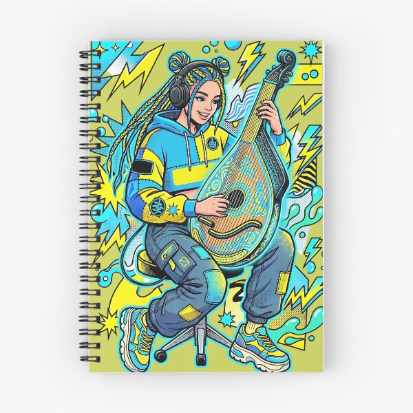 Item preview, Modern Ukrainian Bandura Girl Pop Art Music Streetwear designed and sold by KreonaTime.