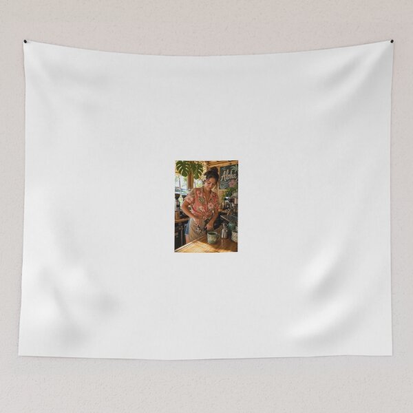 Item preview, Barista in aloha shirt making coffee designed and sold by CathryneDelamort.