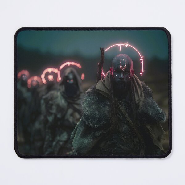 Item preview, Sci-Fi Viking Warband Wall Art, Glowing Rune Halo Poster designed and sold by AetherianArchive.