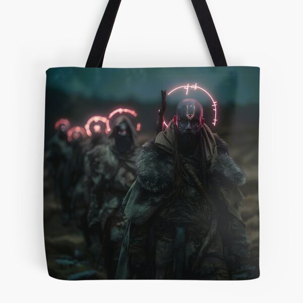 Item preview, Sci-Fi Viking Warband Wall Art, Glowing Rune Halo Poster designed and sold by AetherianArchive.