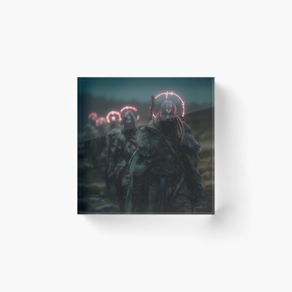 Item preview, Sci-Fi Viking Warband Wall Art, Glowing Rune Halo Poster designed and sold by AetherianArchive.