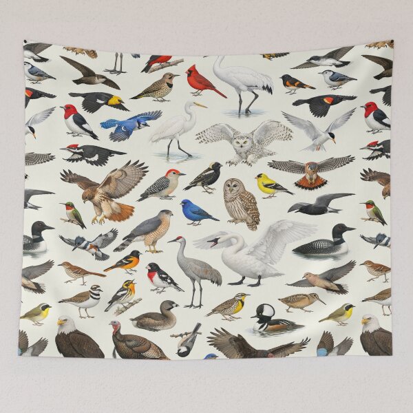 Item preview, Native Birds of Wisconsin Retro Identification Chart designed and sold by kakarikihill.