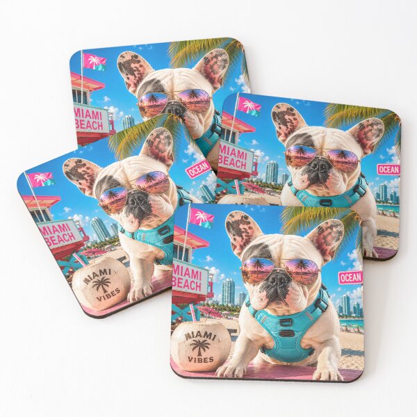 Item preview, Cool French Bulldog Miami Beach Vacation - Ocean Drive designed and sold by FrenchiesMoneyEaters.