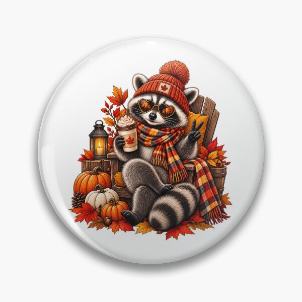 Item preview, Autumn Raccoon Cozy Fall Coffee – Cute Pumpkin Season designed and sold by afr-saad.