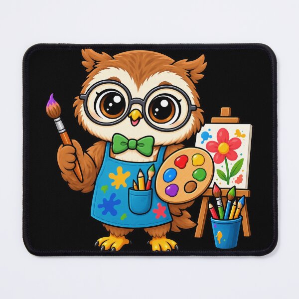 Item preview, Cute Kawaii Owl Artist Art Class designed and sold by CreationbyVona.