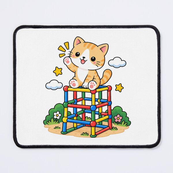 Item preview, Cute Orange Tabby Cat on Jungle Gym Kawaii Playground Kitty designed and sold by NoopnyangStudio.