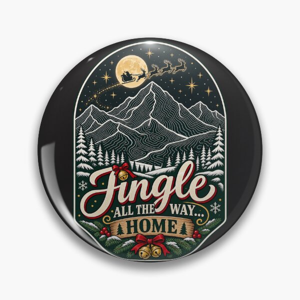 Item preview, Vintage Jingle All The Way Home Santa Sleigh Mountains Christmas designed and sold by Clean Print Goods.