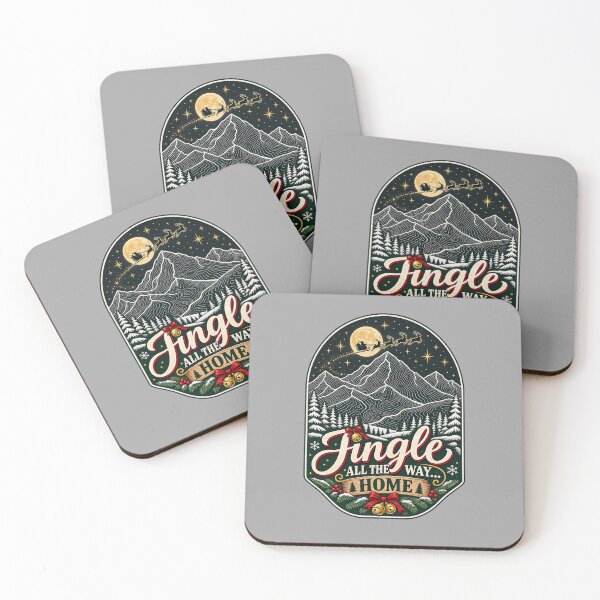 Item preview, Vintage Jingle All The Way Home Santa Sleigh Mountains Christmas designed and sold by Clean Print Goods.