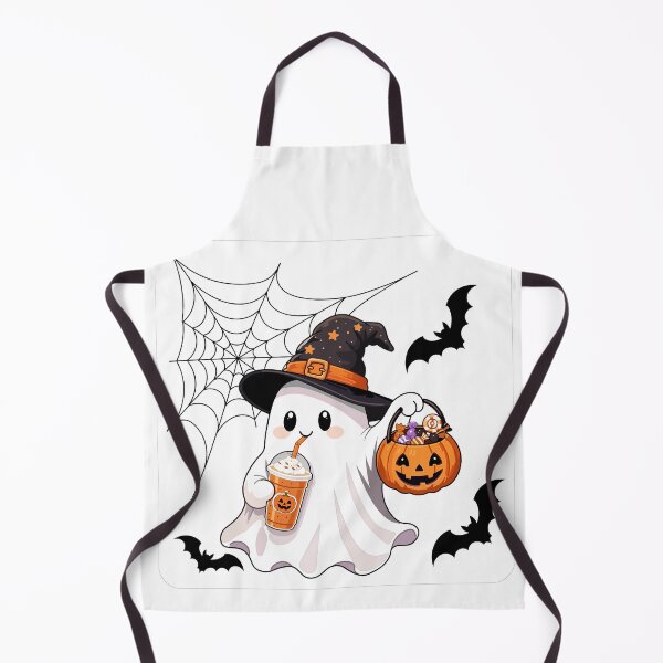 Item preview, Cute Halloween ghost wearing a witch hat designed and sold by DoveArtDesigns.