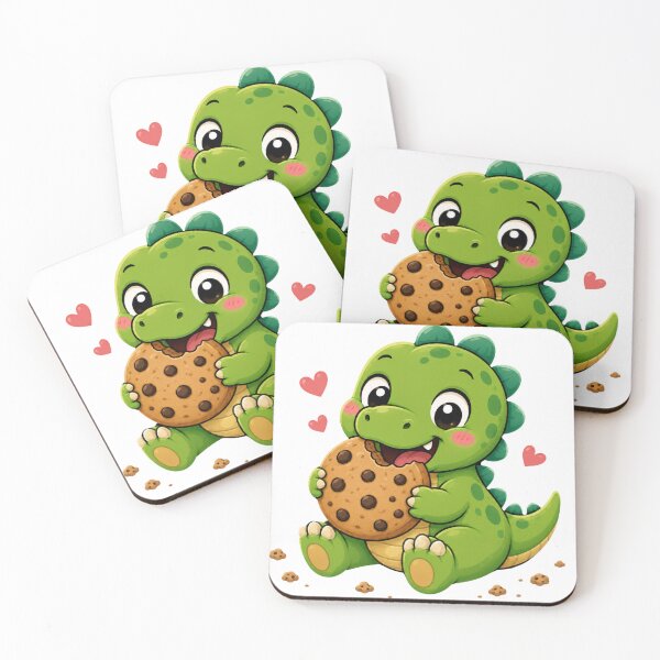 Item preview, Cookie Dino – Cute Kawaii Dinosaur with Chocolate Chip Cookie designed and sold by MySthore.