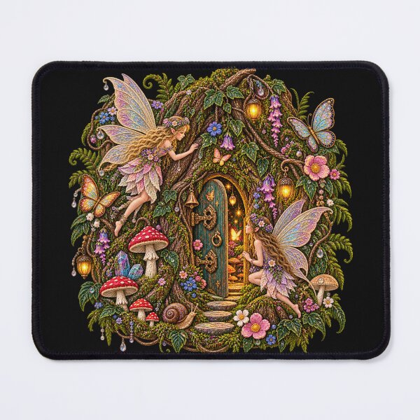Item preview, Fairycore Fairy Door Embroidery – Enchanted Woodland Fairy Garden designed and sold by Emoji Emblems.