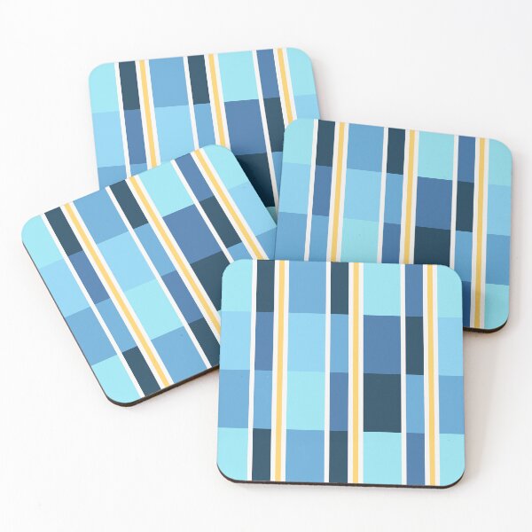 Item preview, Stripes of Blocks on Blues and Yellow designed and sold by PSCSCo.