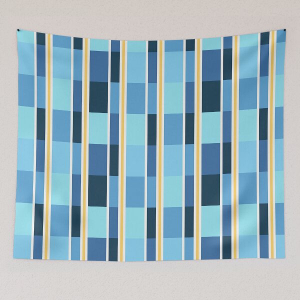 Item preview, Stripes of Blocks on Blues and Yellow designed and sold by PSCSCo.