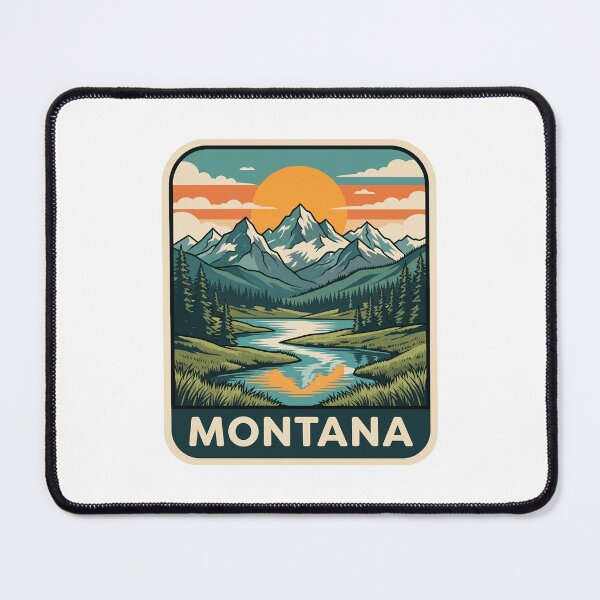 Item preview, Retro Montana Rocky Mountain Lake Alpine Travel Graphic designed and sold by Paper Drip.