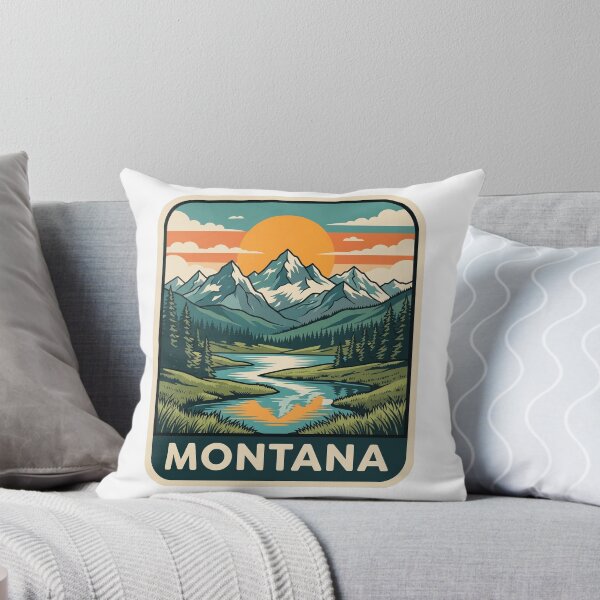 Item preview, Retro Montana Rocky Mountain Lake Alpine Travel Graphic designed and sold by Paper Drip.