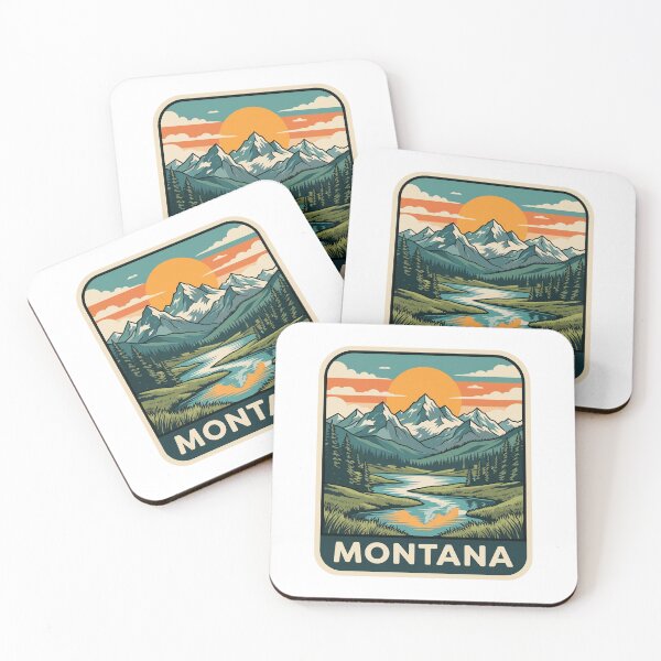 Item preview, Retro Montana Rocky Mountain Lake Alpine Travel Graphic designed and sold by Paper Drip.