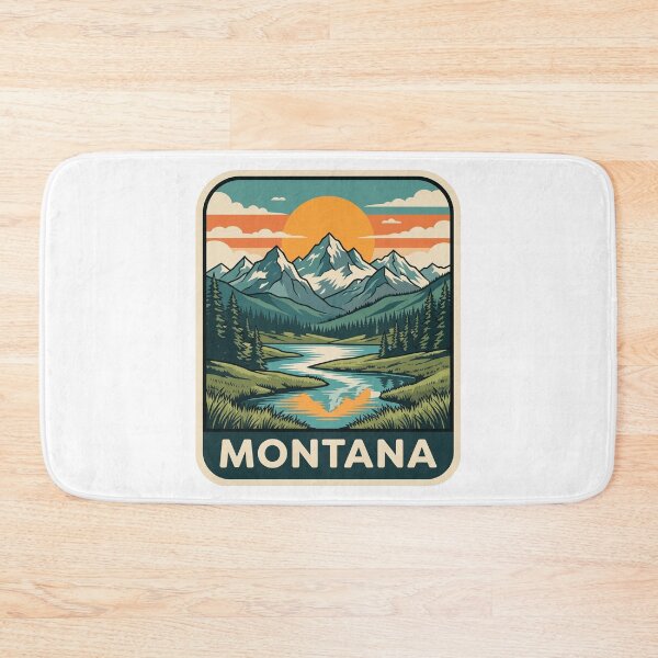Item preview, Retro Montana Rocky Mountain Lake Alpine Travel Graphic designed and sold by Paper Drip.