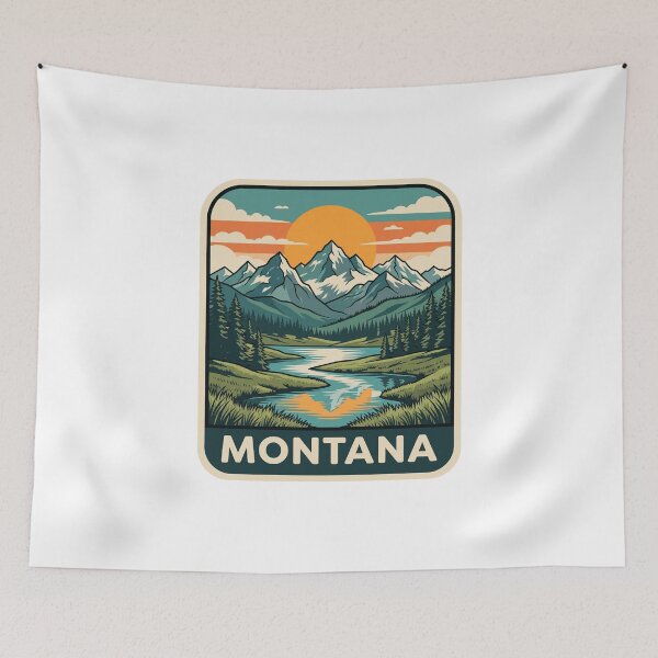 Item preview, Retro Montana Rocky Mountain Lake Alpine Travel Graphic designed and sold by Paper Drip.