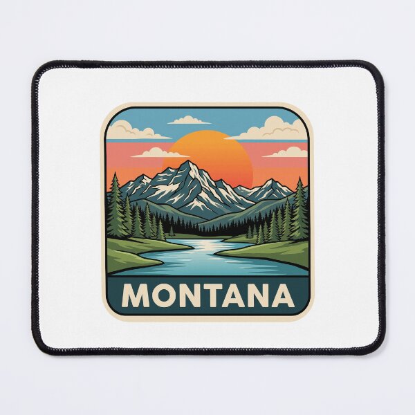 Item preview, Retro Montana Rocky Mountain Lake Alpine Travel Graphic designed and sold by Paper Drip.