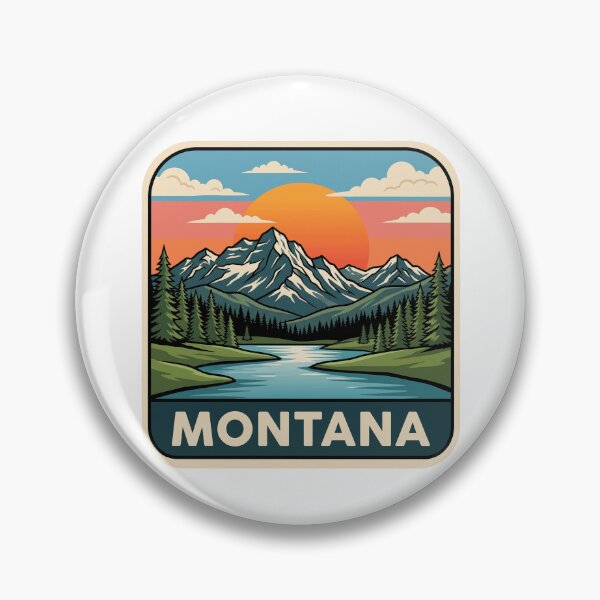 Item preview, Retro Montana Rocky Mountain Lake Alpine Travel Graphic designed and sold by Paper Drip.