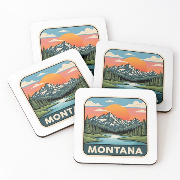 Item preview, Retro Montana Rocky Mountain Lake Alpine Travel Graphic designed and sold by Paper Drip.