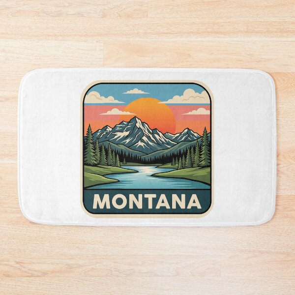 Item preview, Retro Montana Rocky Mountain Lake Alpine Travel Graphic designed and sold by Paper Drip.