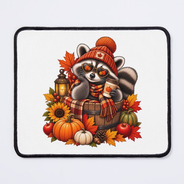 Item preview, Cozy Autumn Raccoon Pumpkin Coffee – Fall Harvest Vibes designed and sold by afr-saad.