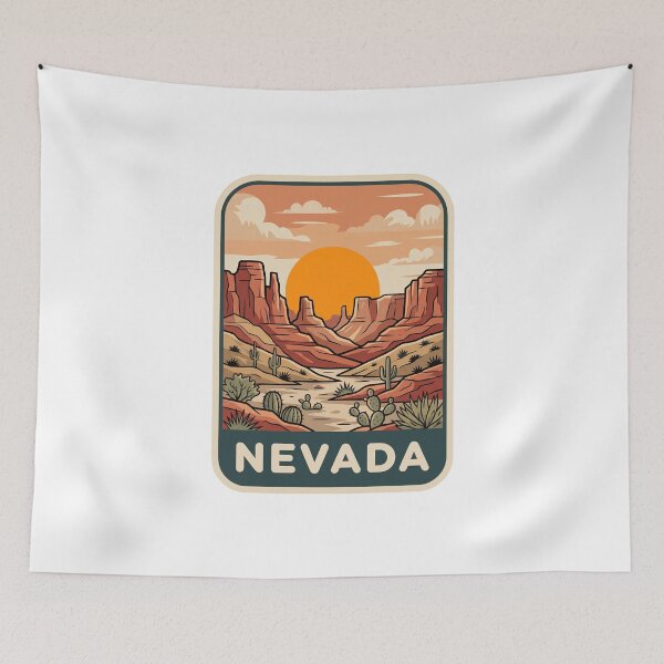Item preview, Retro Nevada Desert Canyon Sunset Landscape Graphic designed and sold by Paper Drip.