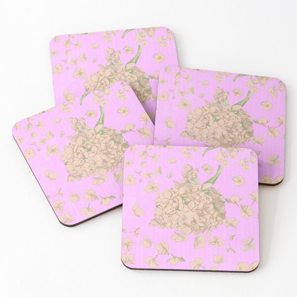 Item preview, Pattern - Hand-drawn Peach on Pink Hydrangea designed and sold by Eejee-SK.
