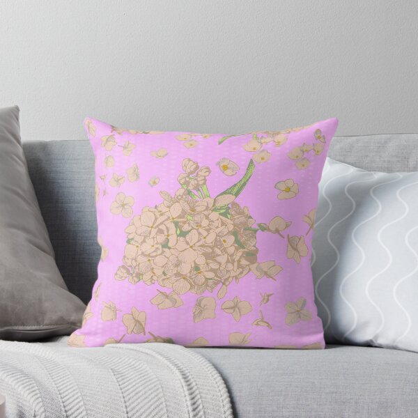 Item preview, Pattern - Hand-drawn Peach on Pink Hydrangea designed and sold by Eejee-SK.
