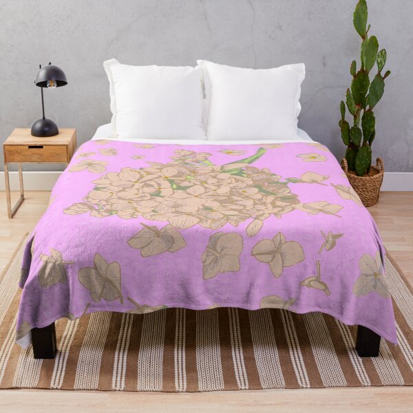 Item preview, Pattern - Hand-drawn Peach on Pink Hydrangea designed and sold by Eejee-SK.
