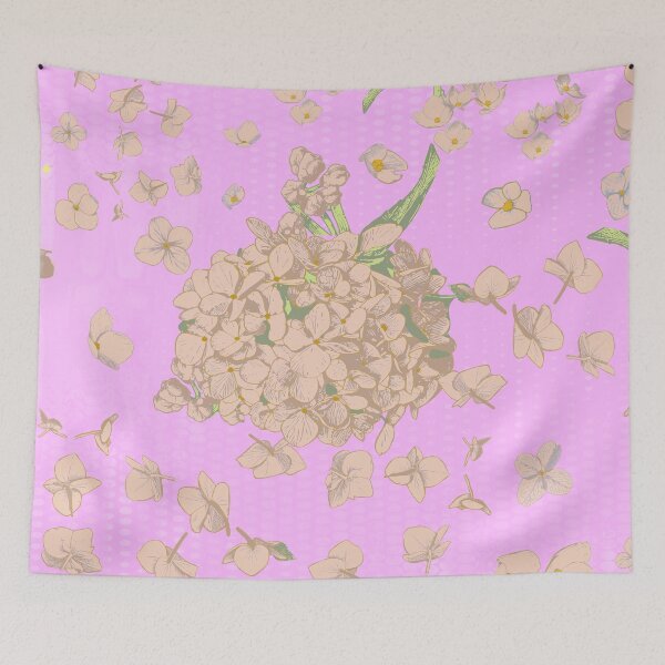 Item preview, Pattern - Hand-drawn Peach on Pink Hydrangea designed and sold by Eejee-SK.