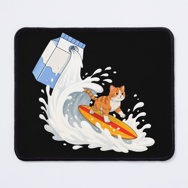 Item preview, Cat surf on milk designed and sold by Konvero.