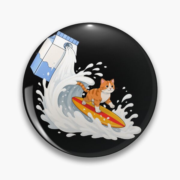 Item preview, Cat surf on milk designed and sold by Konvero.
