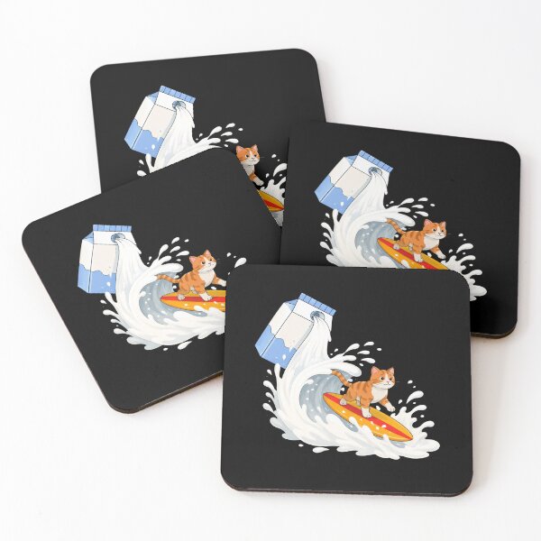 Item preview, Cat surf on milk designed and sold by Konvero.