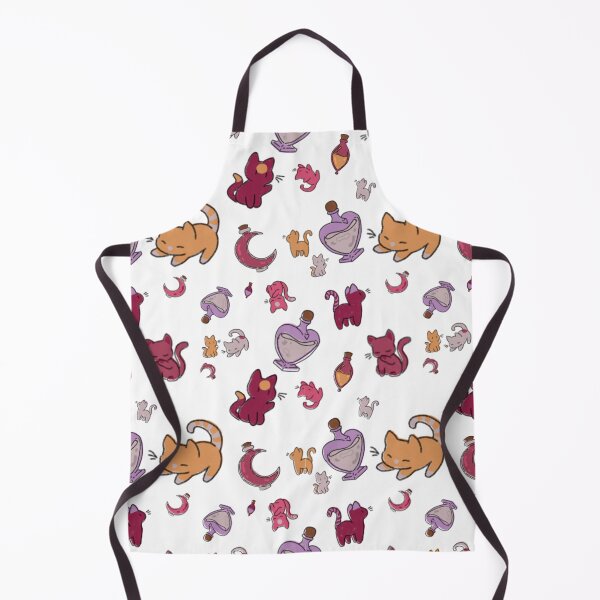 Item preview, Pattern Luminoso con Gattini Stregati e Pozioni - Grafica Kawaii su Sfondo Bianco designed and sold by Gioxoxx18.