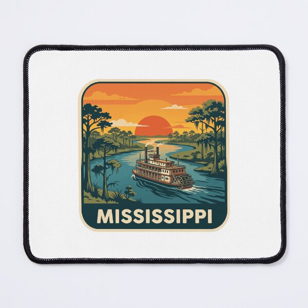 Item preview, Vintage Mississippi River Steamboat Retro Travel Graphic designed and sold by Paper Drip.