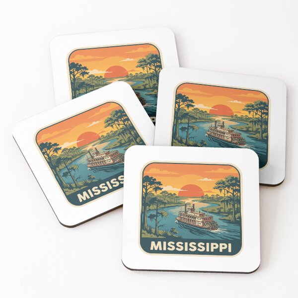 Item preview, Vintage Mississippi River Steamboat Retro Travel Graphic designed and sold by Paper Drip.