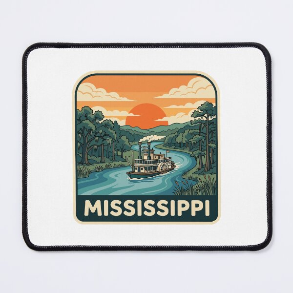 Item preview, Vintage Mississippi River Steamboat Retro Travel Graphic designed and sold by Paper Drip.