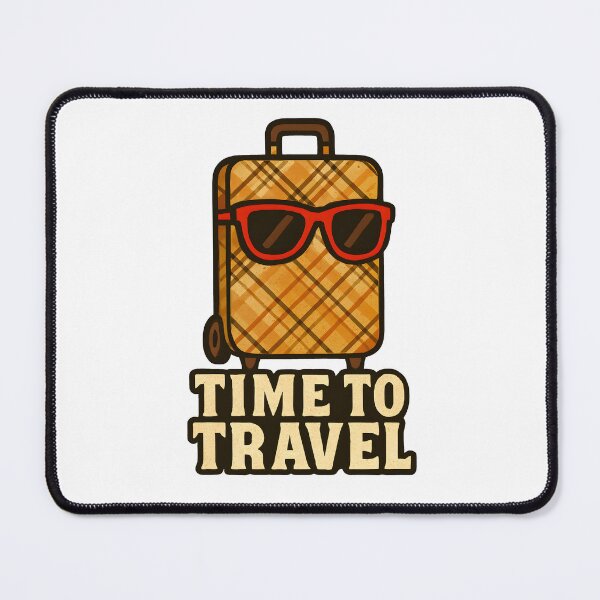 Item preview, Time To Travel Funny Retro Suitcase Sunglasses Vacation Tourism Holiday Humor designed and sold by Photo-Sphere101.