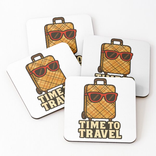 Item preview, Time To Travel Funny Retro Suitcase Sunglasses Vacation Tourism Holiday Humor designed and sold by Photo-Sphere101.