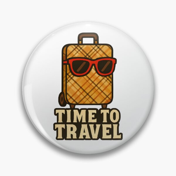 Item preview, Time To Travel Funny Retro Suitcase Sunglasses Vacation Tourism Holiday Humor designed and sold by Photo-Sphere101.